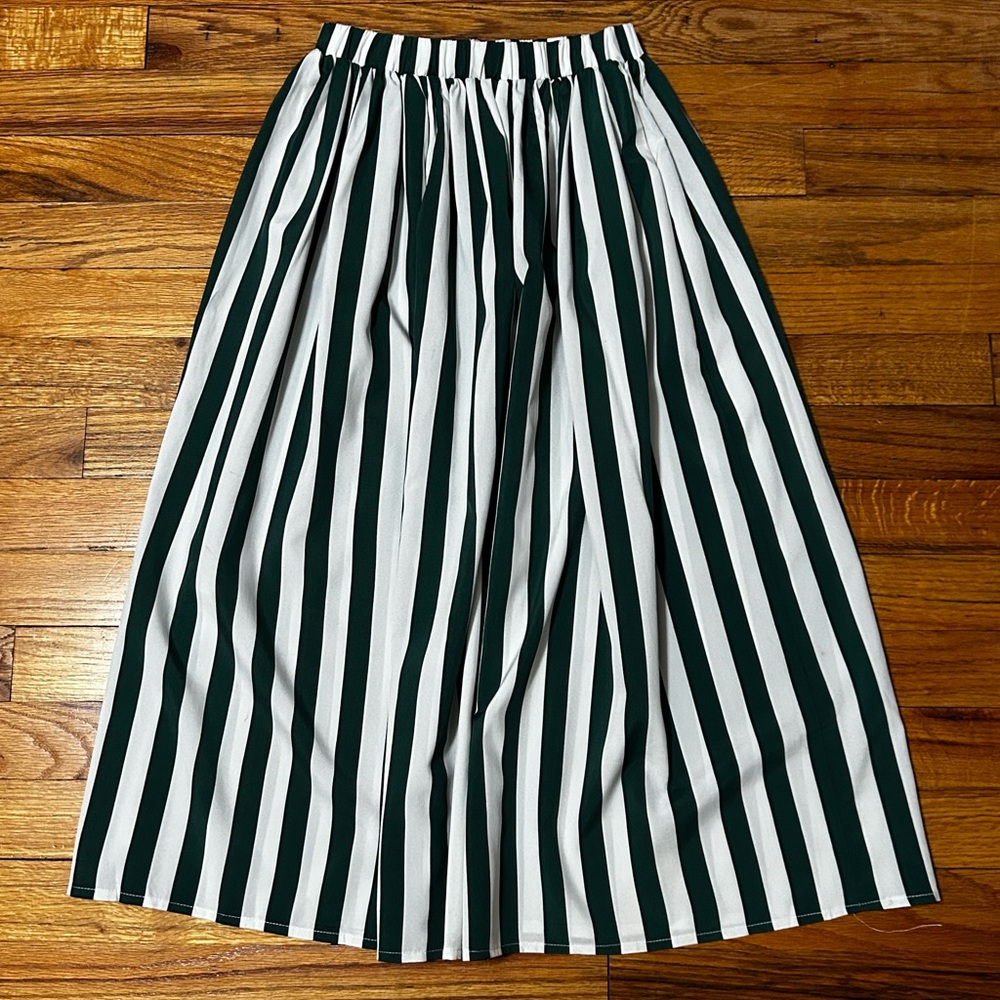 SHEIN Black and White Striped A-Line Skirt